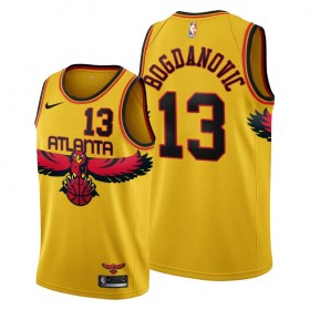 Maglia NBA Atlanta Hawks Bogdan Bogdanovic 13 Nike 2021-22 City Edition Throwback 90s Swingman - Uomo